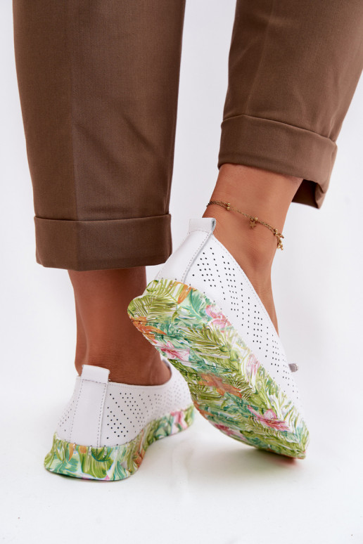 Kožené topánky Dámske S.Barski GR61-5970 biela farba