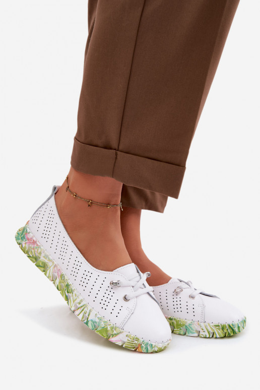 Kožené topánky Dámske S.Barski GR61-5970 biela farba