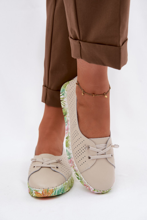 Kožené topánky Dámske S.Barski GR61-5970 béžová