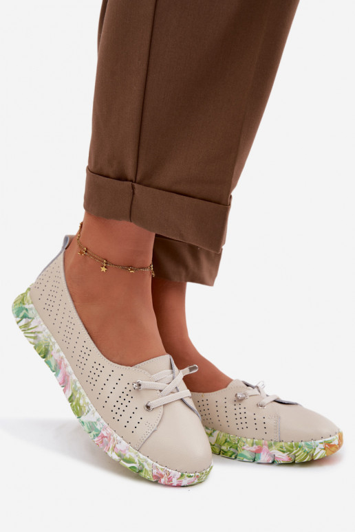 Kožené topánky Dámske S.Barski GR61-5970 béžová