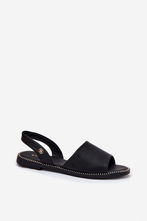 Dámske sandále so širokými podpätkami Eko Kožené čierna Dereka