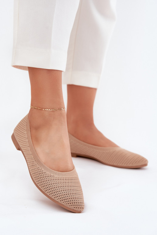 Sieťovina Látkové balerínky Dámske béžová Sarina
