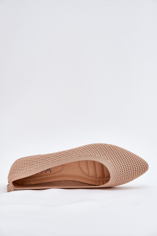 Sieťovina Látkové balerínky Dámske béžová Sarina
