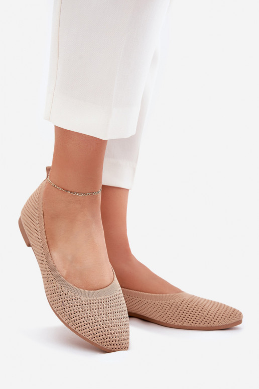 Sieťovina Látkové balerínky Dámske béžová Sarina