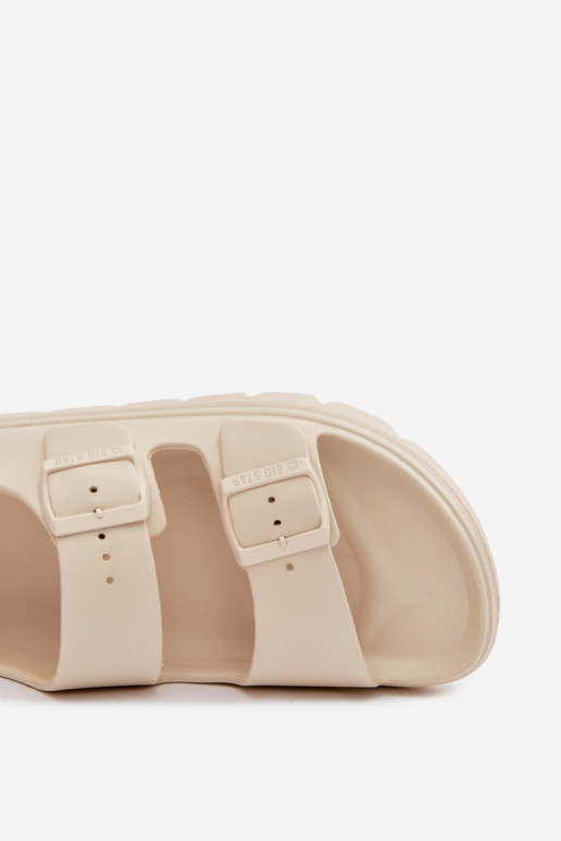 Ľahké papuče Dámske sandále s platformou Big Star TT274A032 slonovina