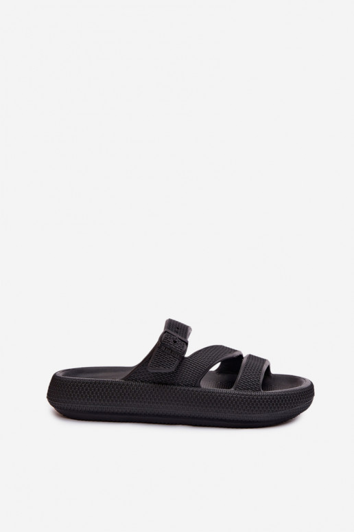 Ľahké papuče Dámske papuče S pruhmi I s prackami Big Star TT274A037 čierna