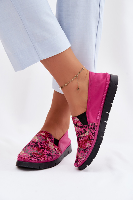 Dámske kožené nazúvacie topánky Máciejka 03512-73 Ružová