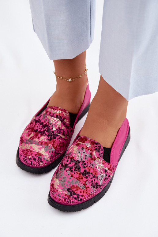 Dámske kožené nazúvacie topánky Máciejka 03512-73 Ružová