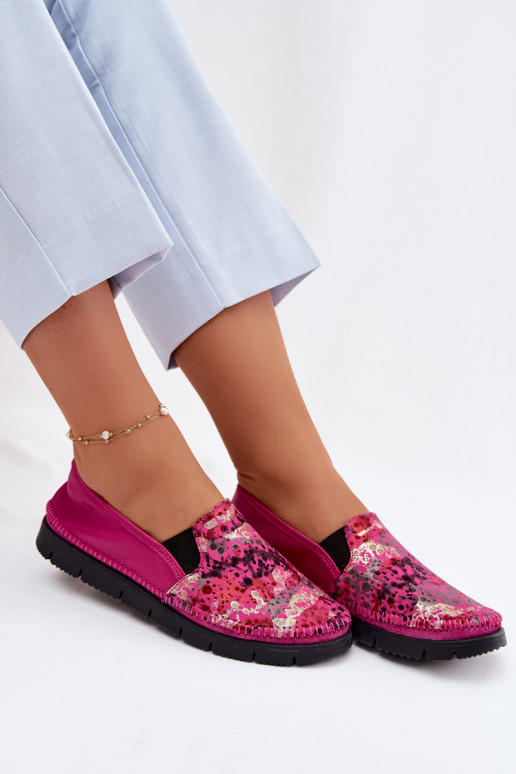 Dámske kožené nazúvacie topánky Máciejka 03512-73 Ružová