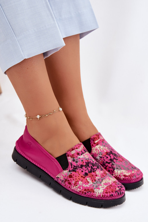 Dámske kožené nazúvacie topánky Máciejka 03512-73 Ružová