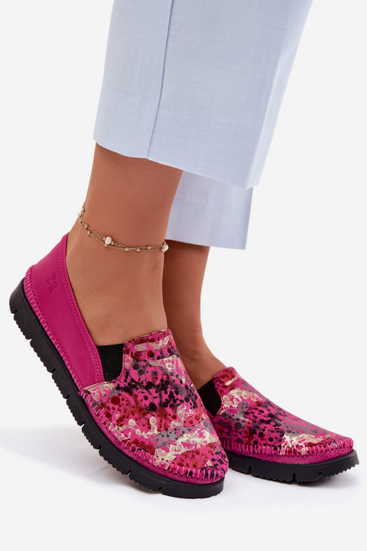 Dámske kožené nazúvacie topánky Máciejka 03512-73 Ružová