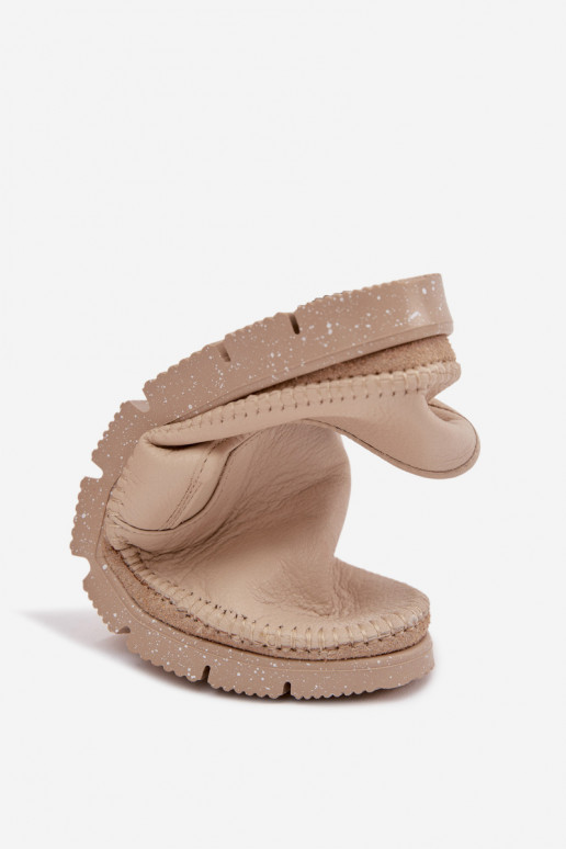 Dámske kožené nazúvacie topánky Máciejka 03512-04 béžová