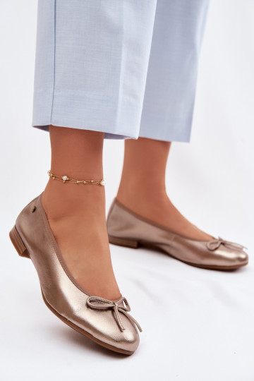 Balerínky Dámske Máciejka P6800-25 zlatej farby 2