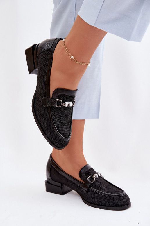 topánky Dámske s podpätkami S Ornatem Detalem čierna Meliva