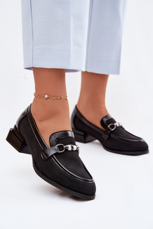 topánky Dámske s podpätkami S Ornatem Detalem čierna Meliva