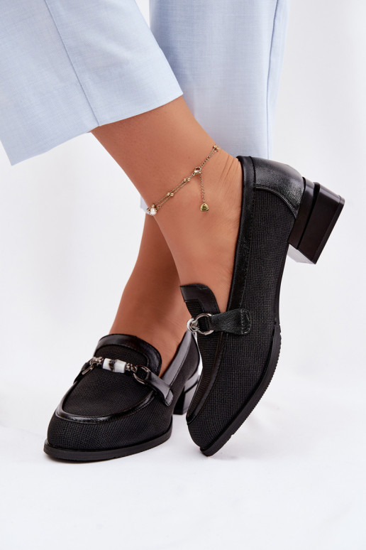 topánky Dámske s podpätkami S Ornatem Detalem čierna Meliva