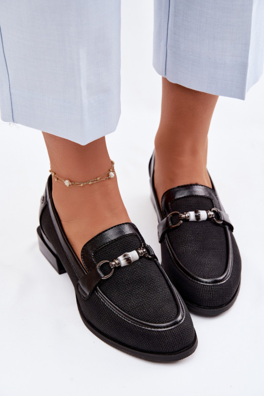 topánky Dámske s podpätkami S Ornatem Detalem čierna Meliva