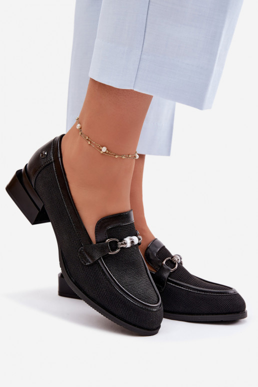 topánky Dámske s podpätkami S Ornatem Detalem čierna Meliva