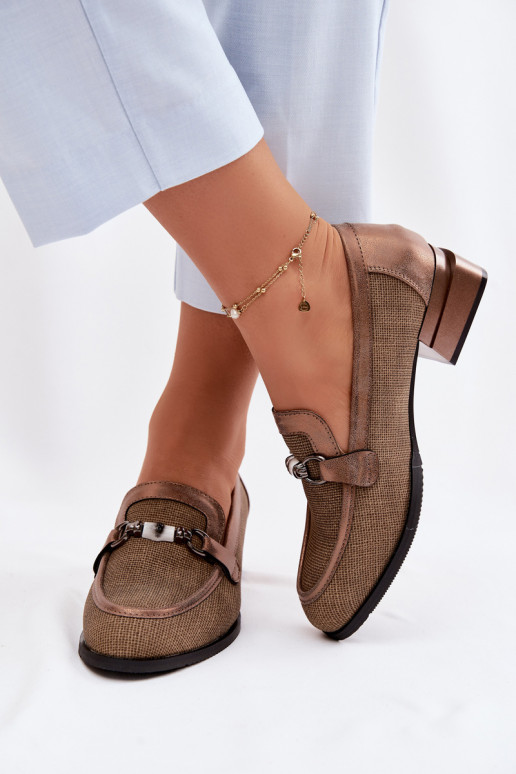 topánky Dámske s podpätkami S Ornatem Detalem Hnedá farba Meliva