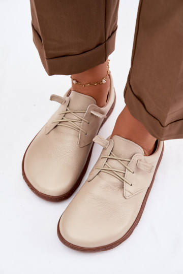 Kožené topánky Barefoot Dámske Zazoo 10189 béžová