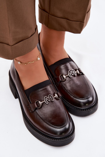 Kožené dámske mokasíny S Ornatem Detalem Vinceza 39985 CzekoladoIne