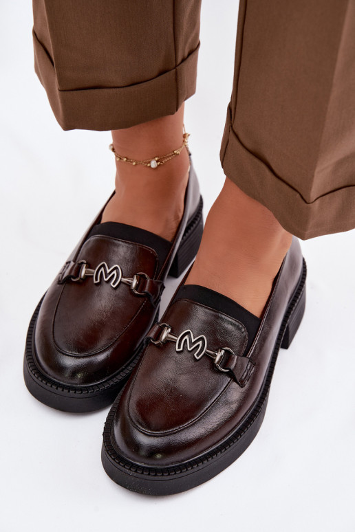 Kožené dámske mokasíny S Ornatem Detalem Vinceza 39985 CzekoladoIne