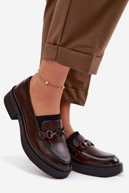 Kožené dámske mokasíny S Ornatem Detalem Vinceza 39985 CzekoladoIne