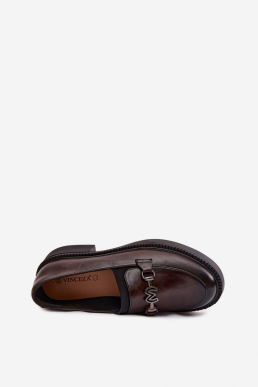 Kožené dámske mokasíny S Ornatem Detalem Vinceza 39985 CzekoladoIne