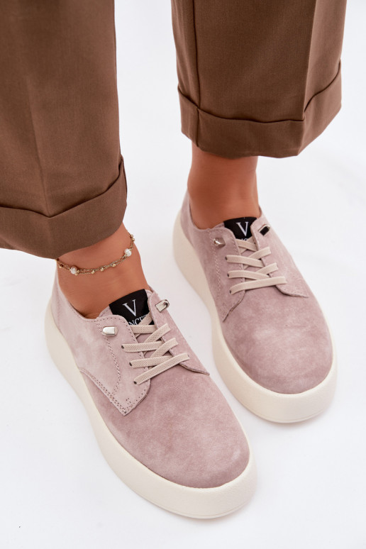 zo semišu topánky Dámske s platformou Vinceza 79605 béžová