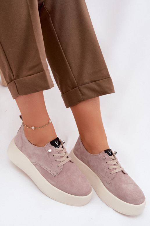 zo semišu topánky Dámske s platformou Vinceza 79605 béžová