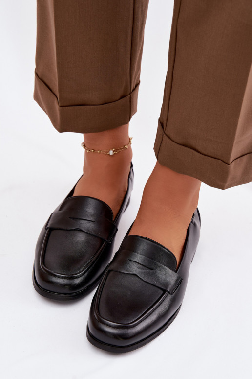 MokasínyZapnutéturalnej Skóry Vinceza 18121 čierna