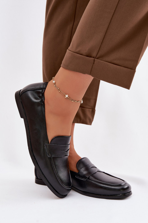 MokasínyZapnutéturalnej Skóry Vinceza 18121 čierna