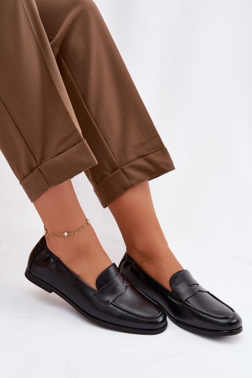 MokasínyZapnutéturalnej Skóry Vinceza 18121 čierna