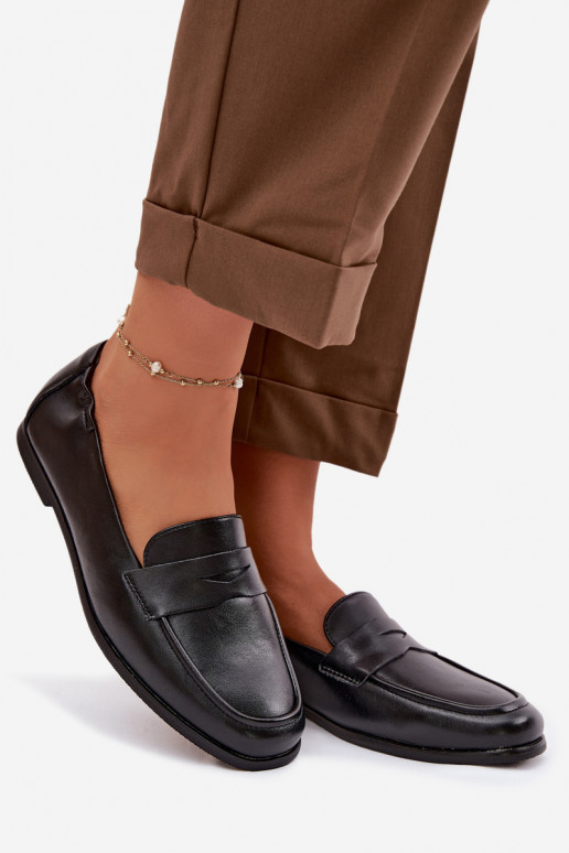 MokasínyZapnutéturalnej Skóry Vinceza 18121 čierna