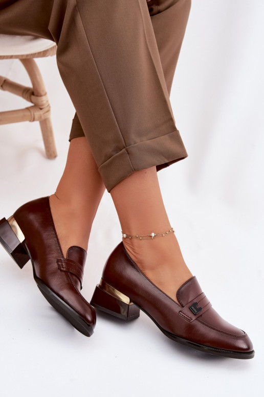 topánky Dámske Zapnuté Klocku Vinceza 58625 Hnedá farba