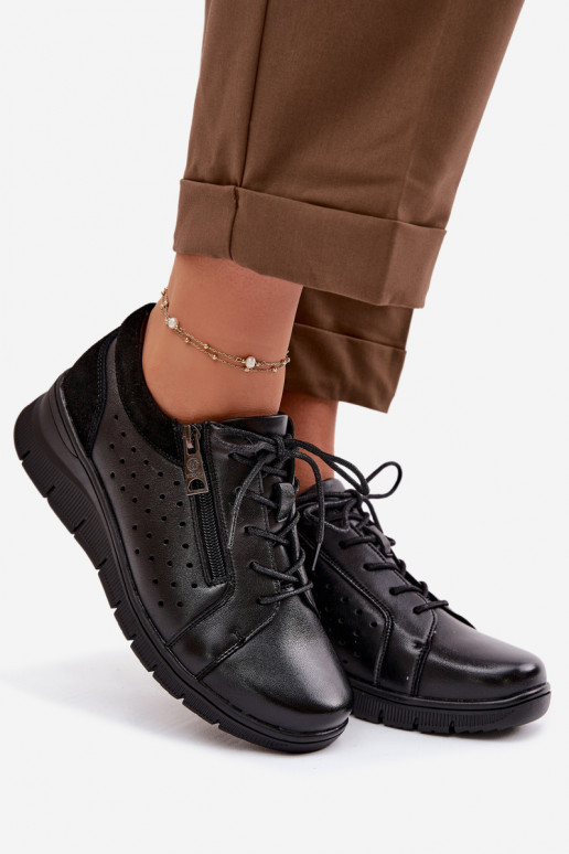 Kožené topánky Dámske s platformou Vinceza 39977 čierna