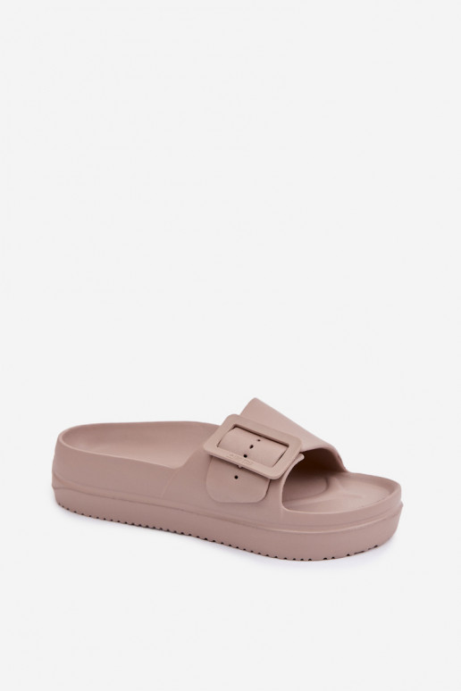 Dámske penové žabky s platformou s prackami Big Star TT274A079 béžová