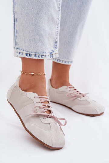 zo semišu Tenisky model obuvi Nízke dámske Big Star TT274599 béžová 2