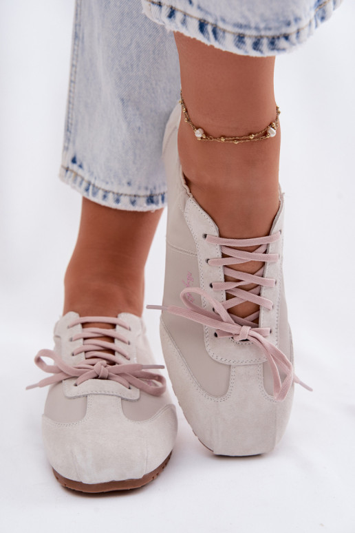 zo semišu Tenisky model obuvi Nízke dámske Big Star TT274599 béžová