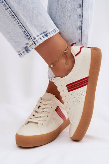 Eko Kožené Tenisky model obuvi Dámske Big Star TT274307 slonovina 2