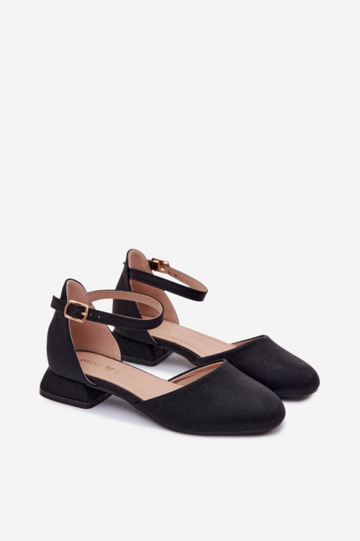 deti Lesklé sandále Zapnuté nízkom opätku čierna Nelly