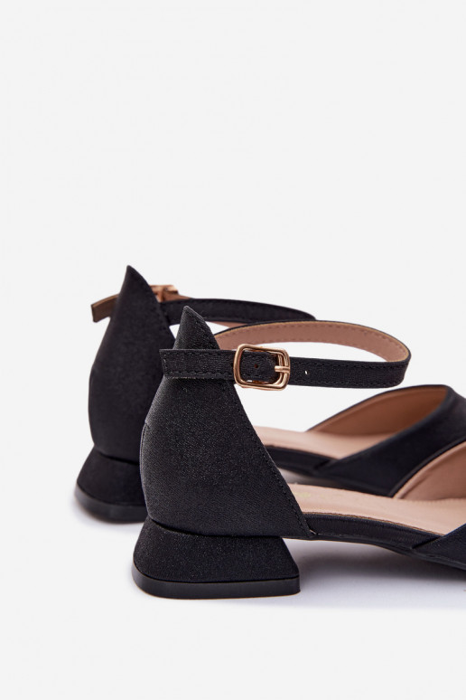 deti Lesklé sandále Zapnuté nízkom opätku čierna Nelly