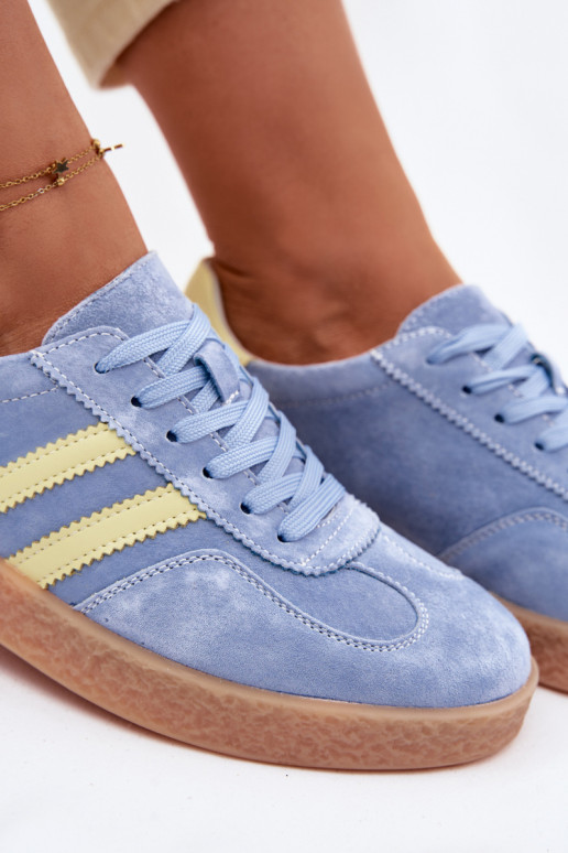 Kožené zo semišu Tenisky model obuvi Dámske S.Barski LR61-7089 Modrá