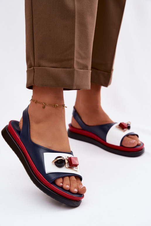 Dámske sandále Dámske s ozdobami D&A GR61-5932 tmavomodrá