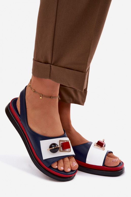 Dámske sandále Dámske s ozdobami D&A GR61-5932 tmavomodrá