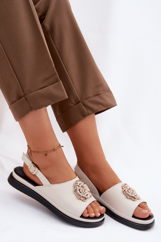 Dámske sandále Dámske S Ornatem Detalem D&A GR61-5937 béžová