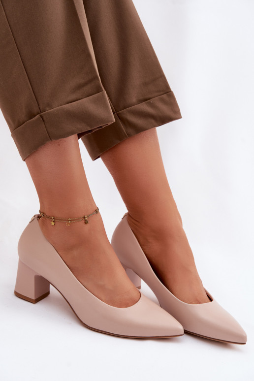 Topánky s podpätkami Sergio Leone PB413 KremoIny Ružová