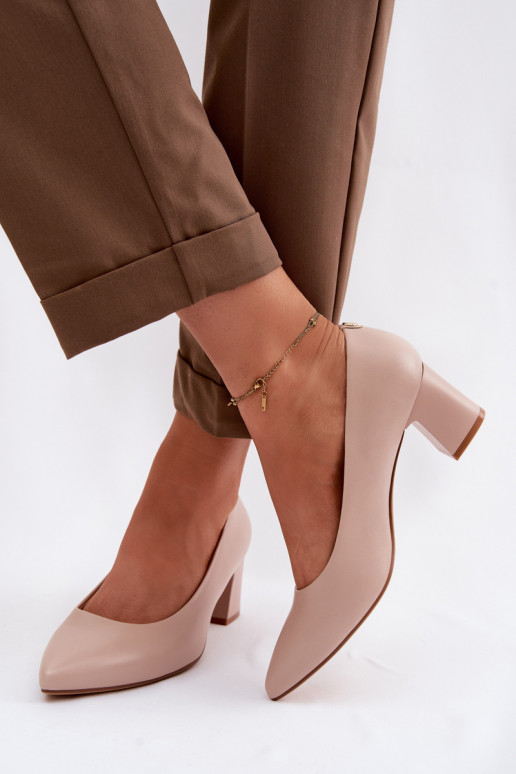 Topánky s podpätkami Sergio Leone PB413 KremoIny Ružová