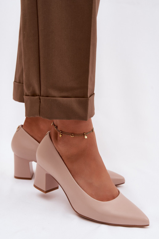 Topánky s podpätkami Sergio Leone PB413 KremoIny Ružová