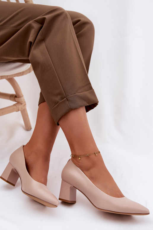 Topánky s podpätkami Sergio Leone PB413 KremoIny Ružová